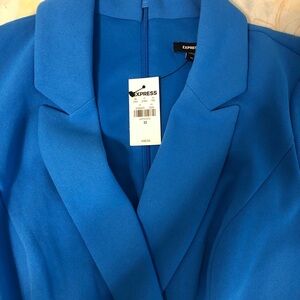 Express Blue Long Sleeve Dress Elegant Design
